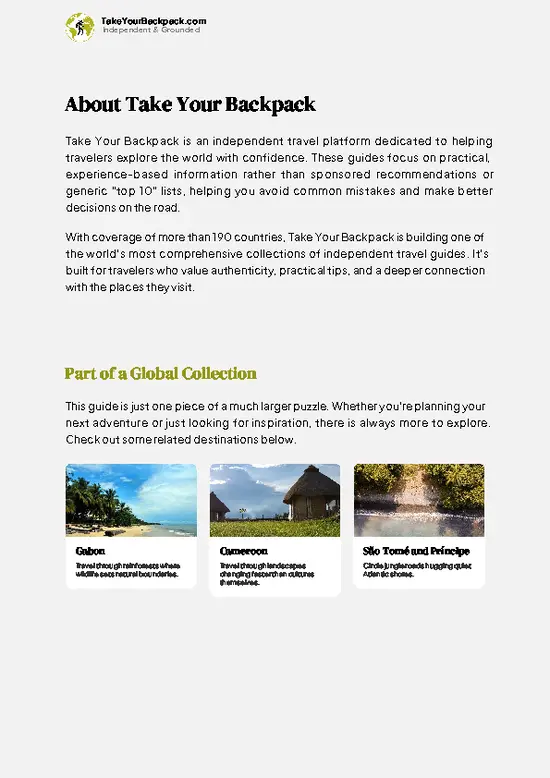 example page 1 from our offline Travel Guide for Equatorial Guinea